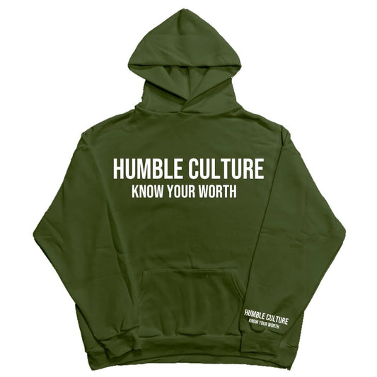 HC Know Your Worth Hoodie Olive Green