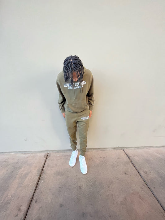 HC Know Your Worth Hoodie Olive Green